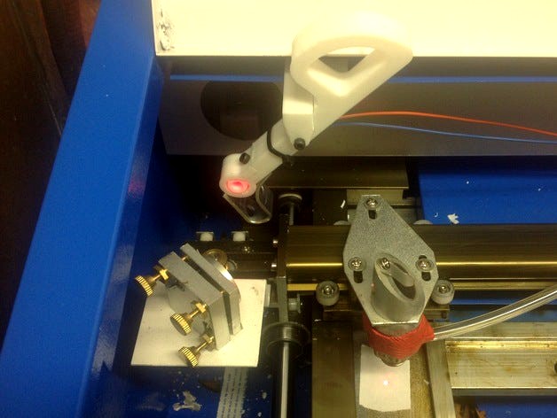 Modified laser pointer holder for K40 laser cutter by jasonharper
