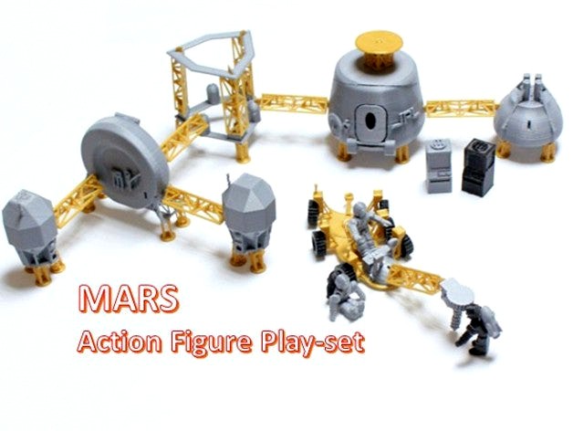 Astronaut Action Figure Play Set for Alien invasion of Mars  by Solstie