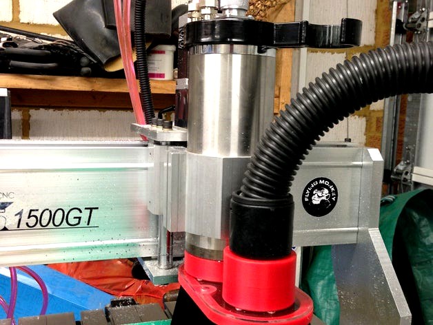 Compact Magnetic Dust Boot for 1.5kw water cooled chinese spindle (e.g. X6-1500GT) by Zeeflyboy