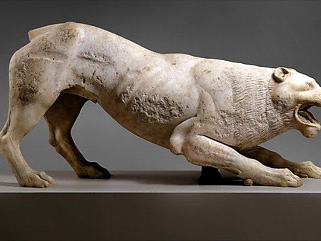 Marble statue of a lion by met