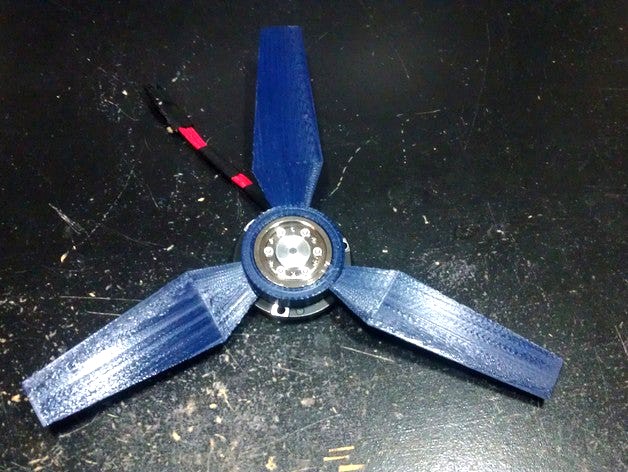 Model airplane prop for 7200 RPM HDD motor by archy587