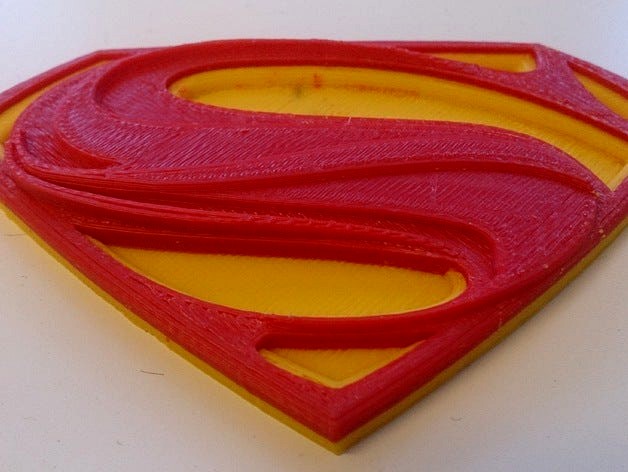 Man of Steel logo (Dual Extrusion) by The3dPrintHouse