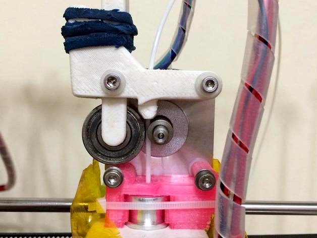 Rubberband Direct Extruder for Portabee with E3d nozzle mount and X carriage by reversehaven