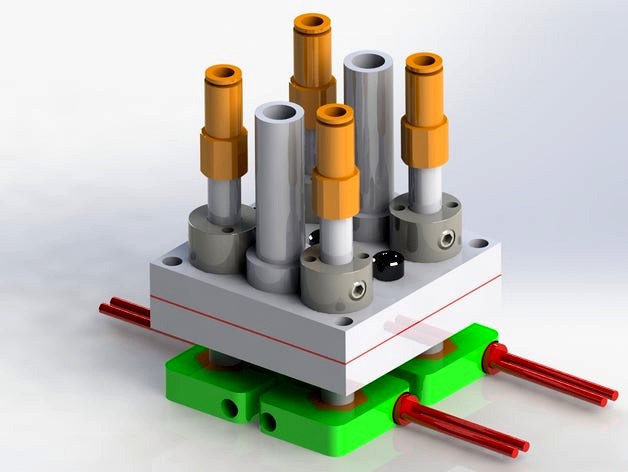 "HYDRA" Quad Extruder. Water cooled. easy calibration by GadgetGuru314