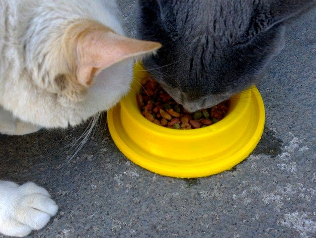 Cat or dog bowl with anti-bugs moat by Patola