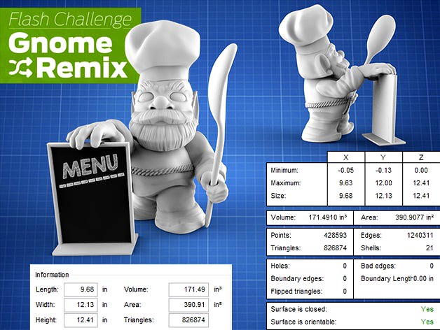 MakerBot Gnome Chef by CreativeCoPilot
