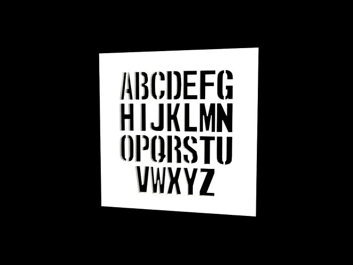 Monospaced Stencil Font for OpenSCAD by TheNewHobbyist