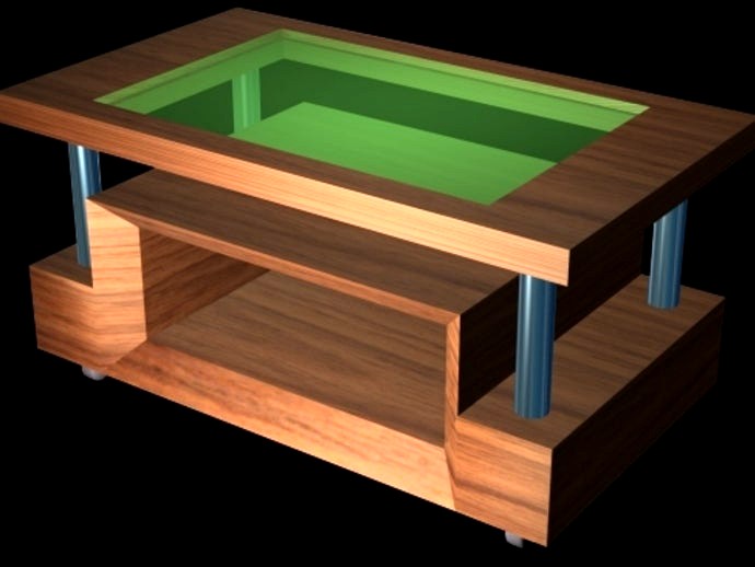PROTOTYPE OF A MINIATURE WOOD CENTER TABLE C / NICHE COVER AND GLASS by Isarts3d