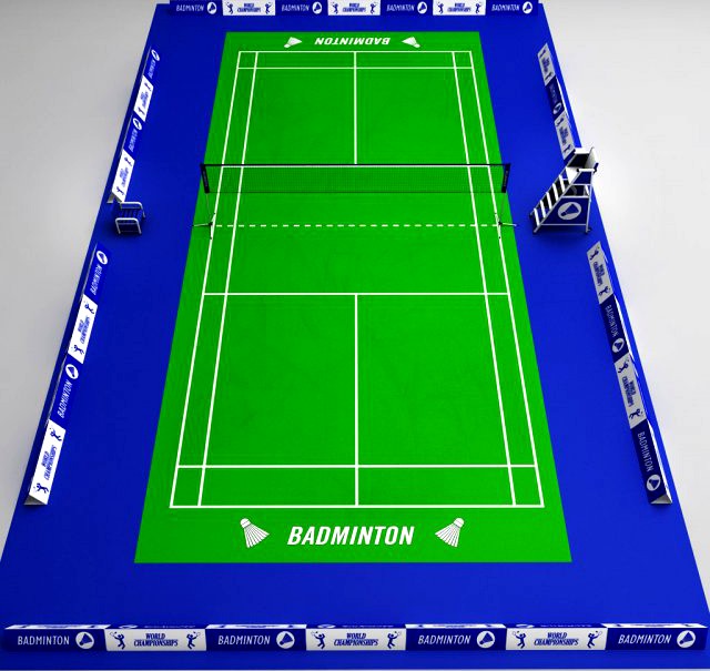Badminton court arena 3D Model