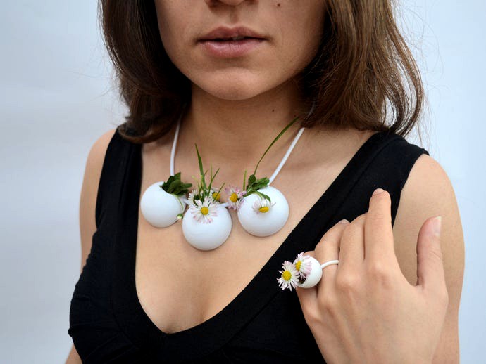 Demi-Sphere flowerpot necklace by LeFabShop
