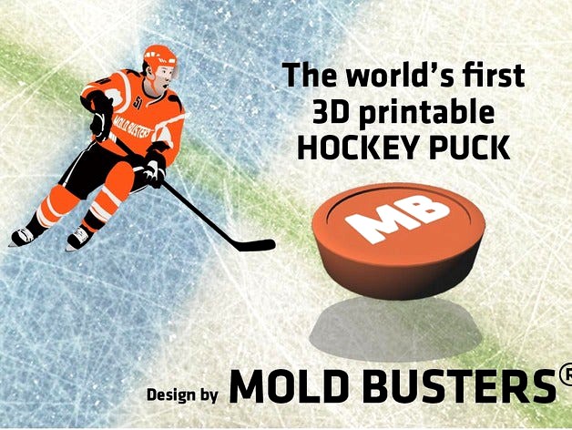 3D Printable Hockey Puck by Mold Busters by bustmold