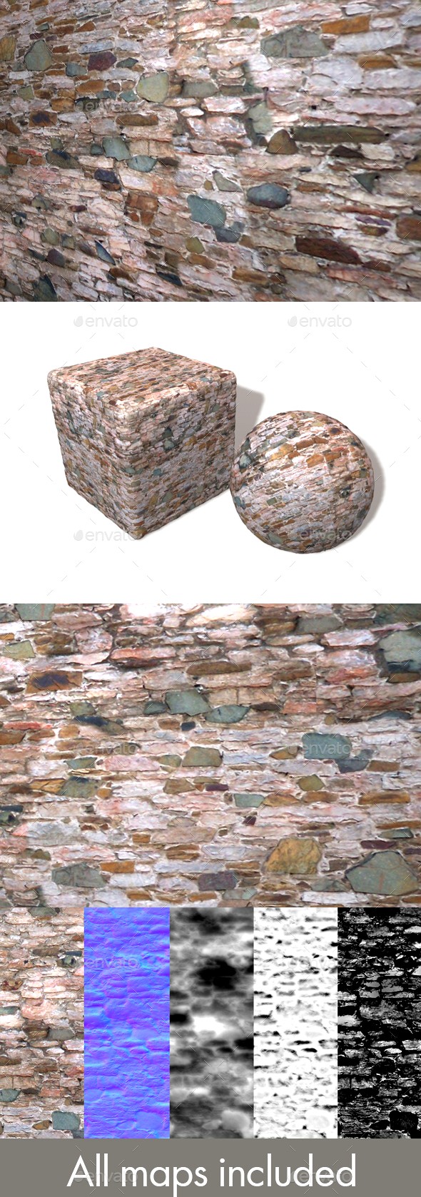 Colourful Rock Wall Seamless Texture