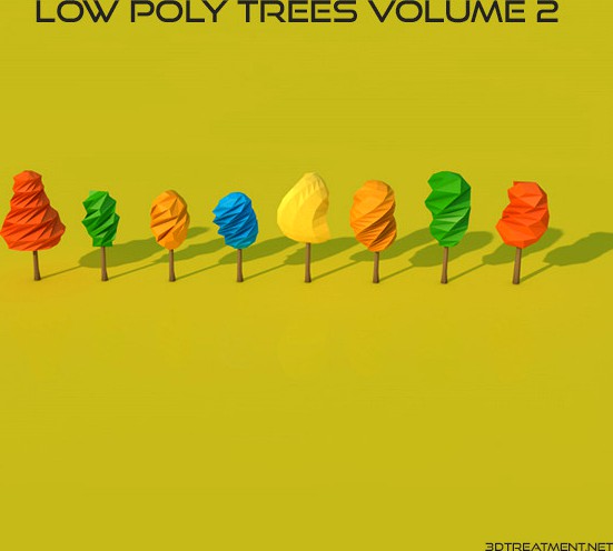8 Low Poly Trees
