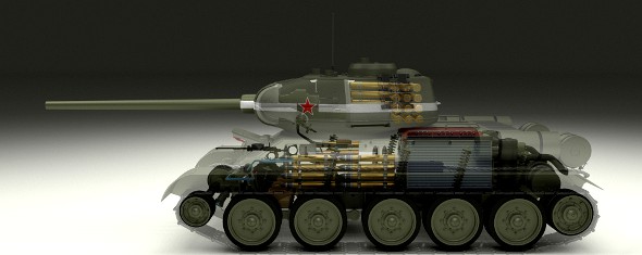 T-34/85 Interior/Engine Bay Full