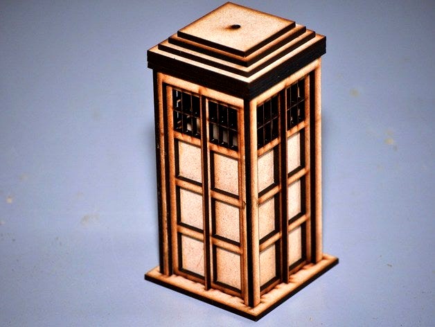 Laser Cut Police Box (aka TARDIS) by markp