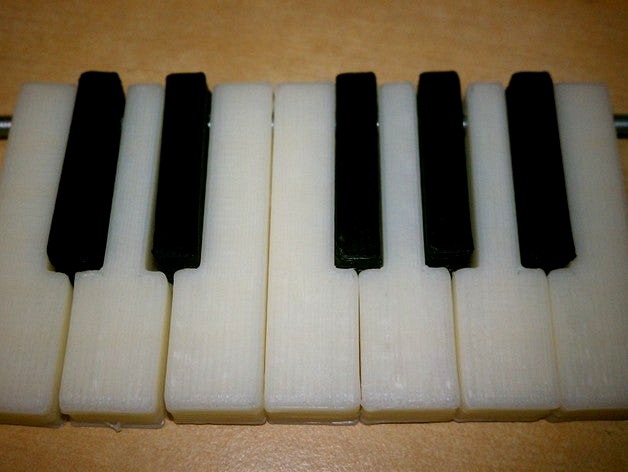 Fully Parametric Piano Keys by IWorkInPixels
