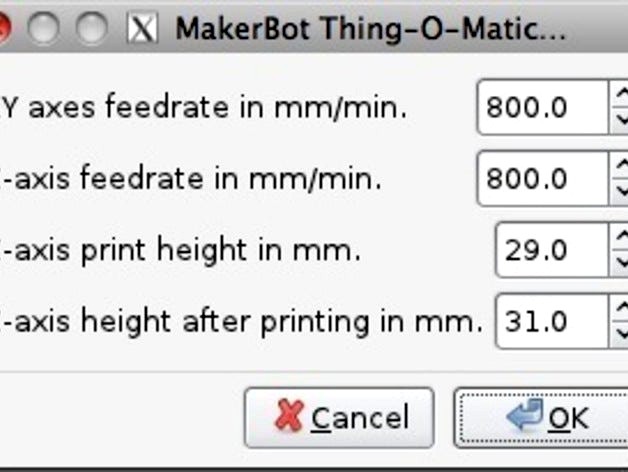 Thing-O-Matic G-Code Extension for Inkscape by UechiMike