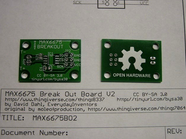 MAX6675 K-Thermocouple ADC Breakout Board V2 by EverydayInventors