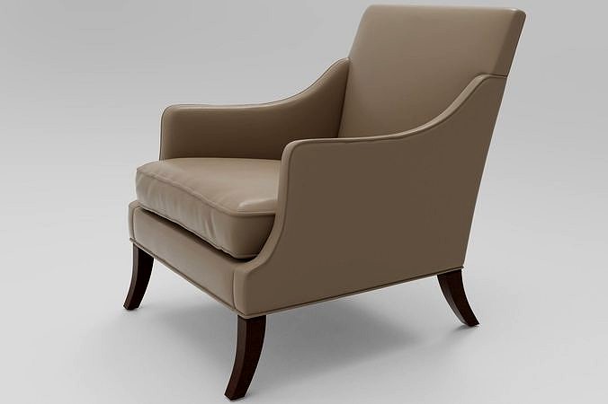 Brightchair Bernie Lounge Chair Patriot Gray Leather Swatch