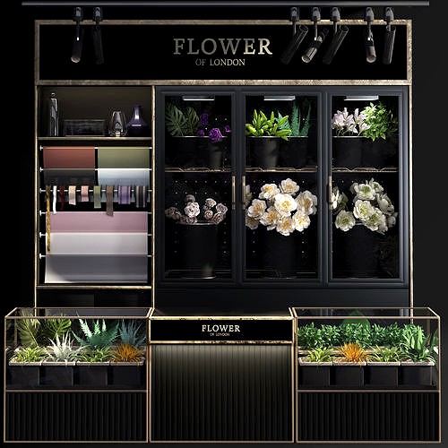 Florist- Flower Shop-refrigerated flower display Full Scene
