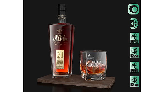 Hankey Bannister 21 YO Scotch Premium Whisky with Glass Drink