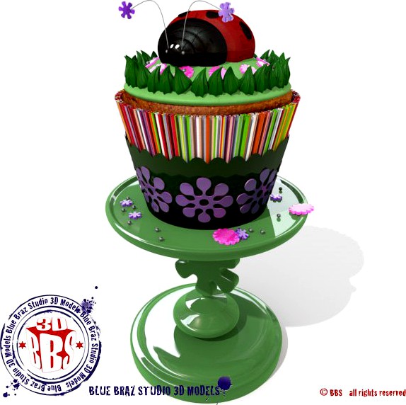 Lady bug cupcake3d model