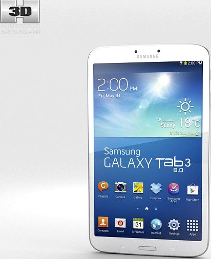 Samsung Galaxy Tab 3 8-inch White3d model