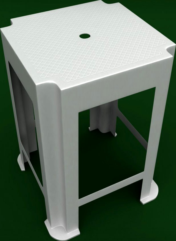 Garden plastic stool3d model