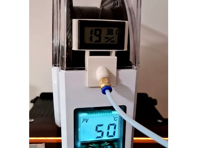Sunlu dryer - remowable hygrometer holder with PTFE PC4-M6 filament feeder by VStepanets