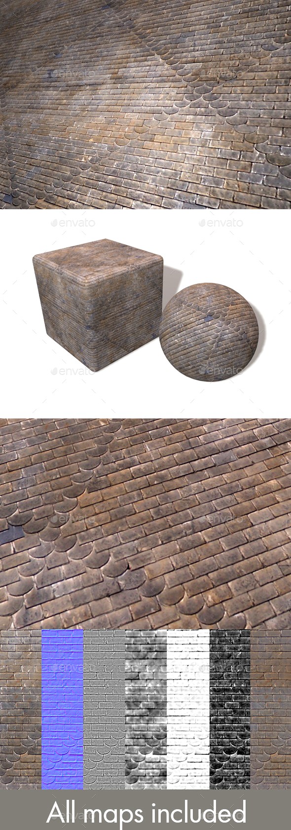 Patterned Roof Tiles Seamless Texture
