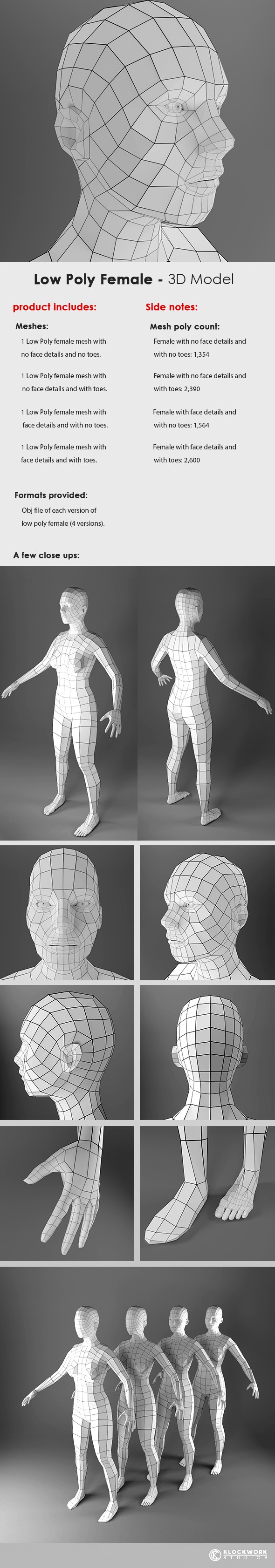 Low Poly Female Base Mesh