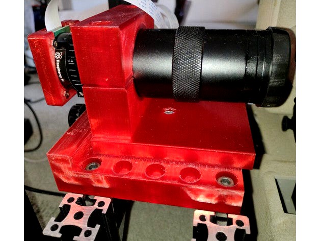 Raspberry Pi High Quality Camera Microscope Mount by windchine