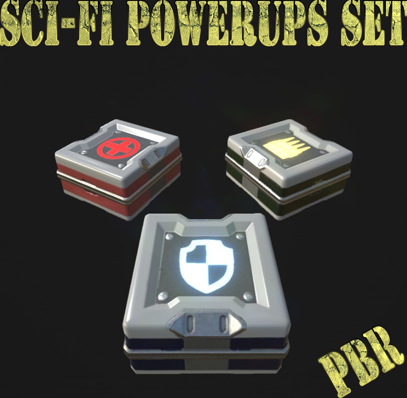 SCI-FI Powerups set3d model