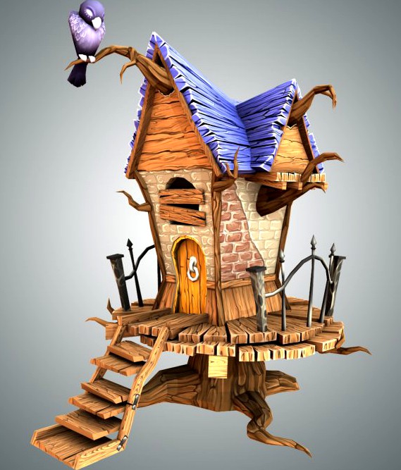 Low Poly Creepy House3d model