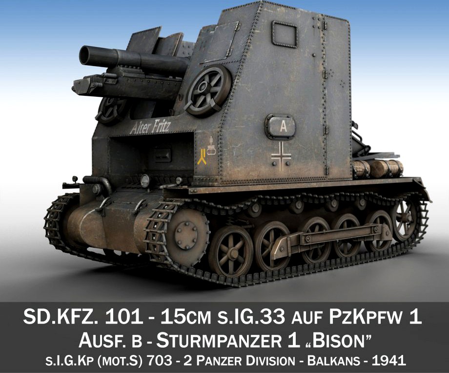Sturmpanzer 1 - Bison - Alter Fritz - 2PzDiv3d model