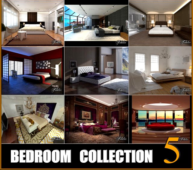 Bedroom collection 5 3D Model