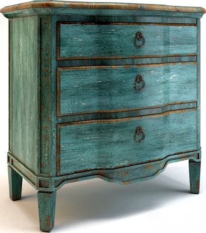 Hooker Three Drawer Turquoise Chest
