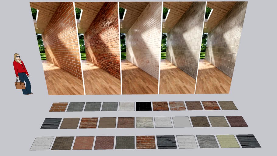 Brick wall material texture collection enscape @ www.pujoystudio.com