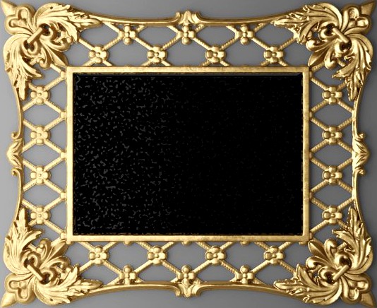 Baroque frame mirror 3D Model