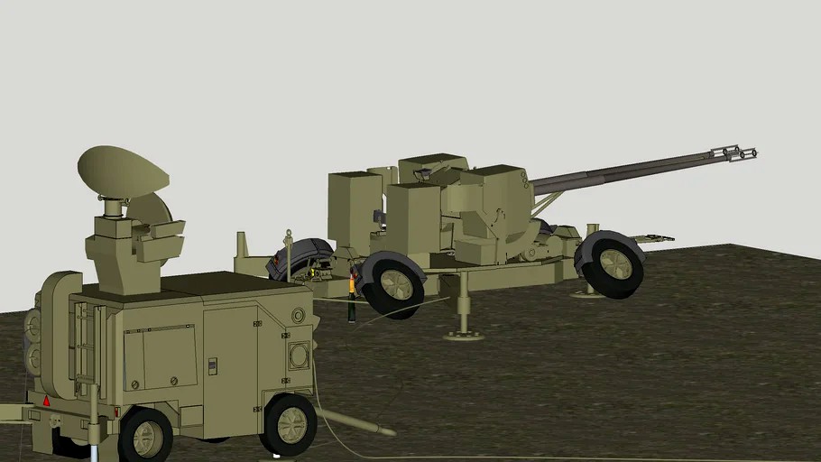 Skyguard Anti-Aircraft Defence System with MSPhysics