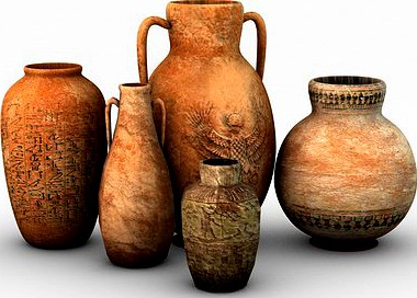 Low poly Egyptian Pottery collection3d model