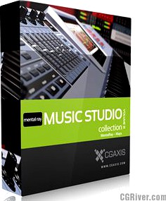 3D Model Volume 31 Music Studio Equipment for 3ds Max with Mental Ray - CGAxis