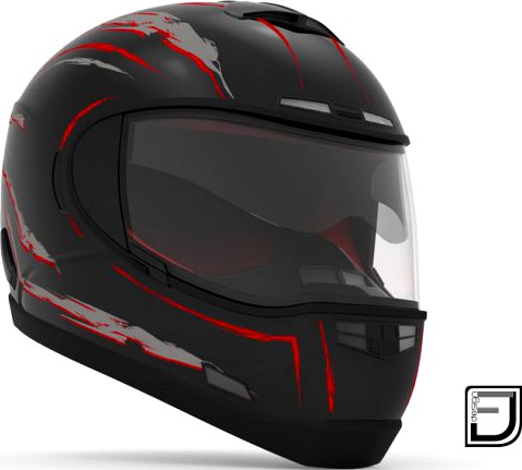 Black Helmet H10 3D Model