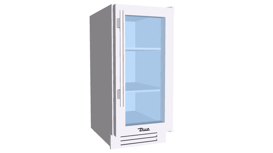 True Undercounter Refrigerator 15' Stainless Glass Door, Right hinge