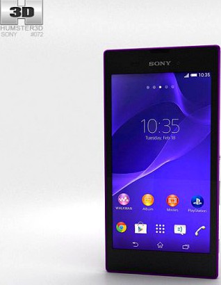 Sony Xperia T3 Purple 3D Model