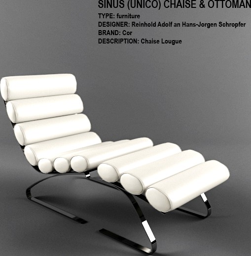 Cor SINUS (UNICO) CHAISE &amp; OTTOMAN