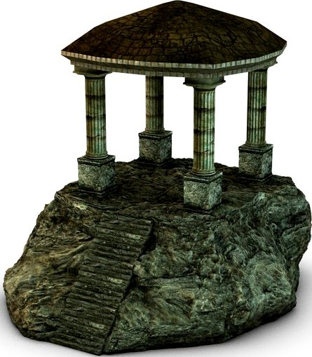 Ancient temple on a rock3d model