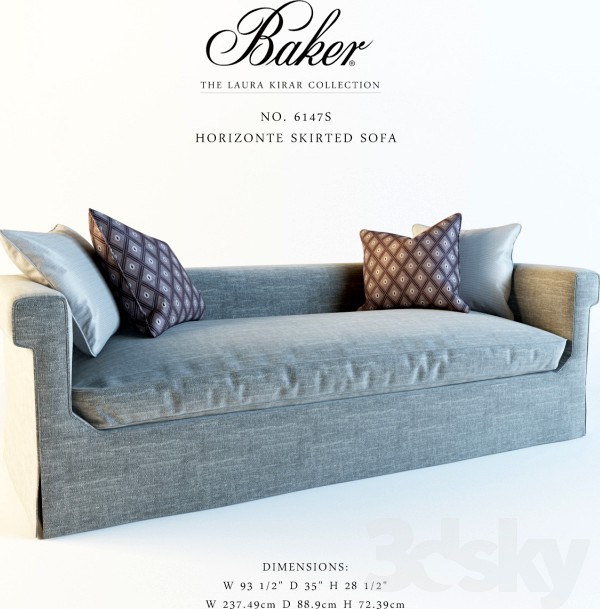 Baker_ No. 6147S_Horizonte Skirted Sofa