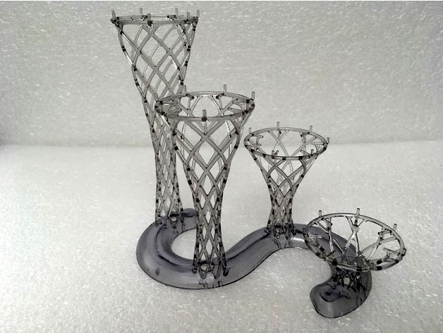 Figure display stand with lattice risers by ThomPerry63