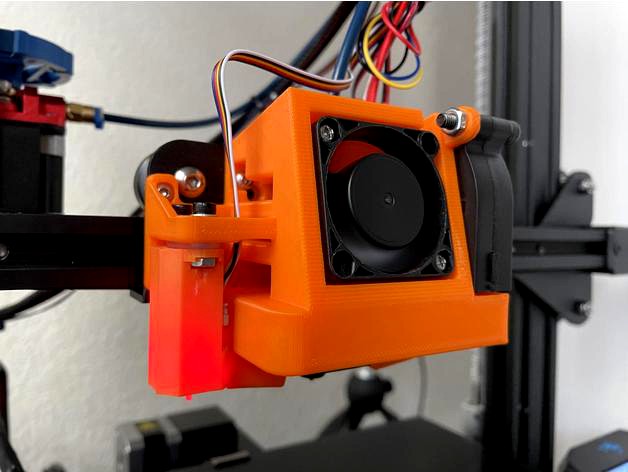 Yet Another Ender 3 V2 fan assembly remix (Satsana style, BLTouch, 4010 + 5015 fans) by rfinnie